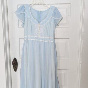 Powder Blue 70s Jessica's Gunne Sax Dress Vintage